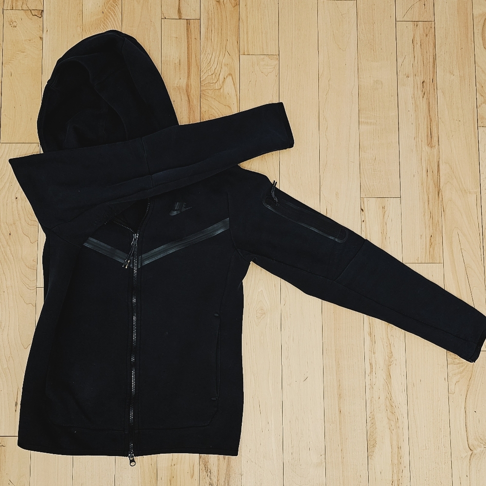 Nike Tech Fleece Full Zip Hoodie Jacket Black Size XS